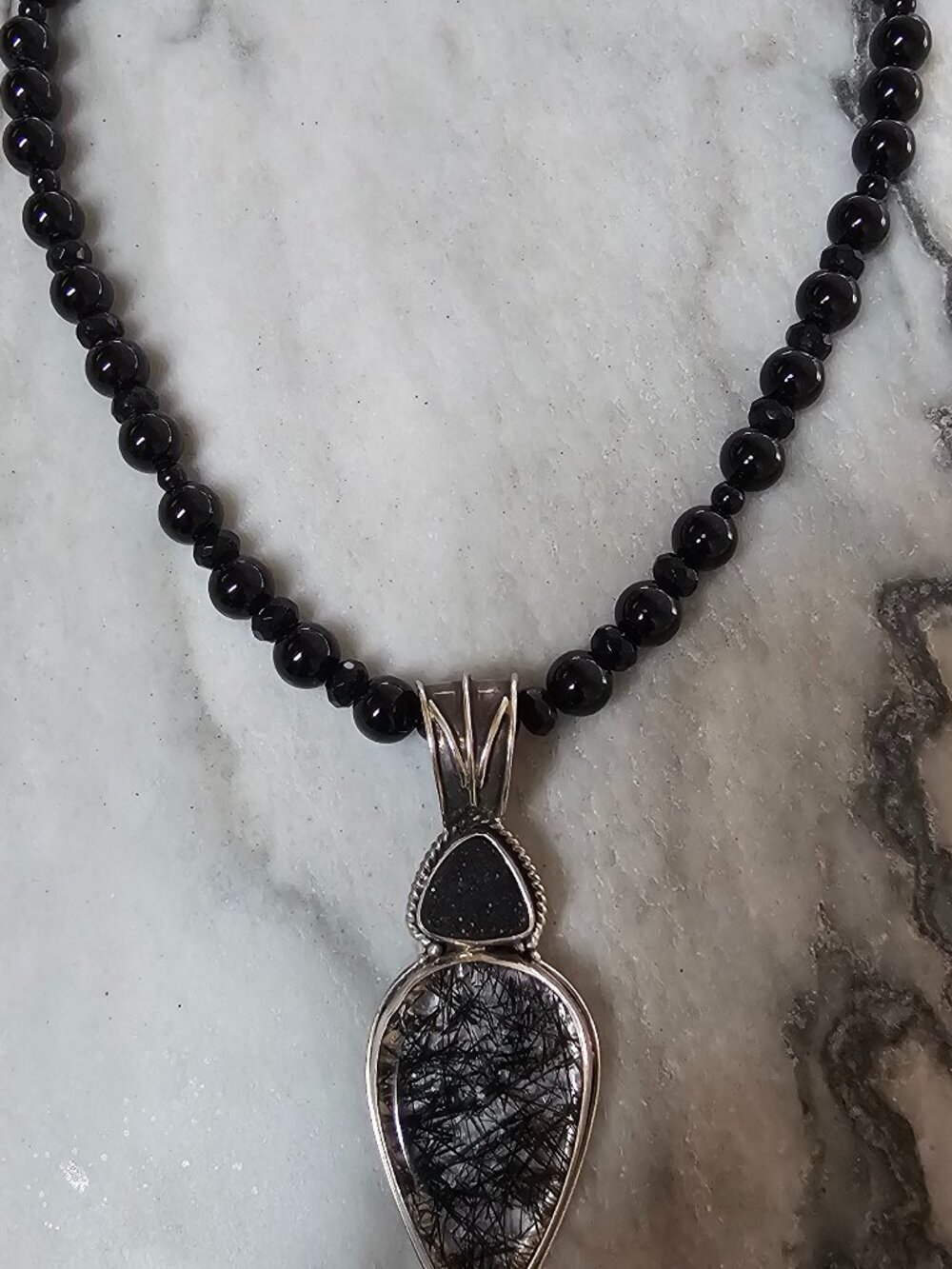 Echo of the Dreamer/Mars & Valentine Rutilated Quartz Sterling Silver Necklace